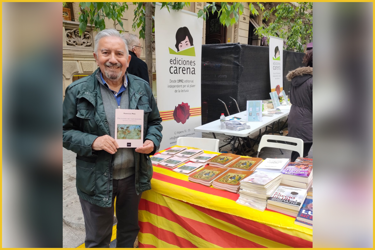 Nuestro ganador del concurso de premios AEFLA 2023, firma  ejemplares de su nuevo poemario en San Jordi - Barcelona